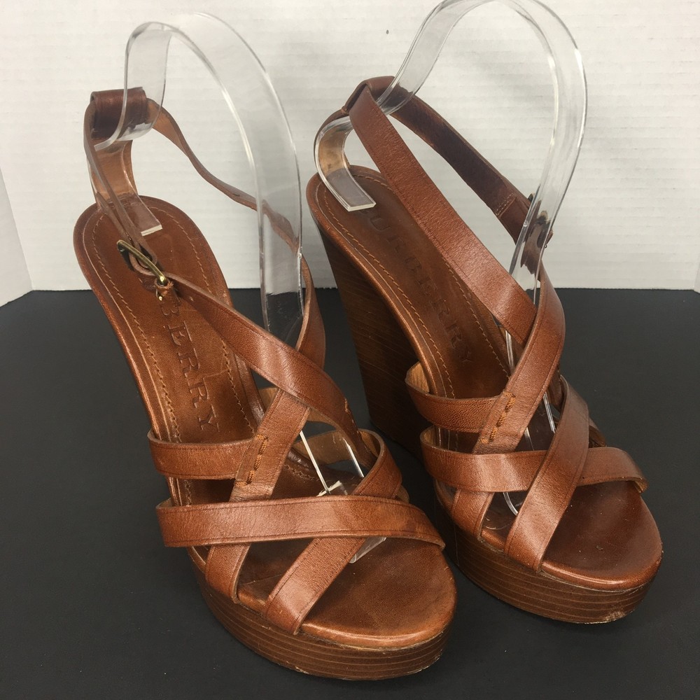Burberry Women Wedges Platform Sandals Size 38